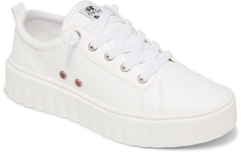 Roxy Women's Sheilahh Slip On Platform Sneaker Shoe, White , 7 medium US - Image 3